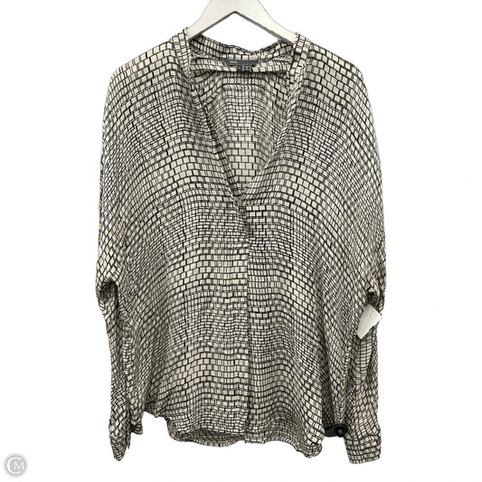 Top Long Sleeve By Vince In Ivory, Size: L