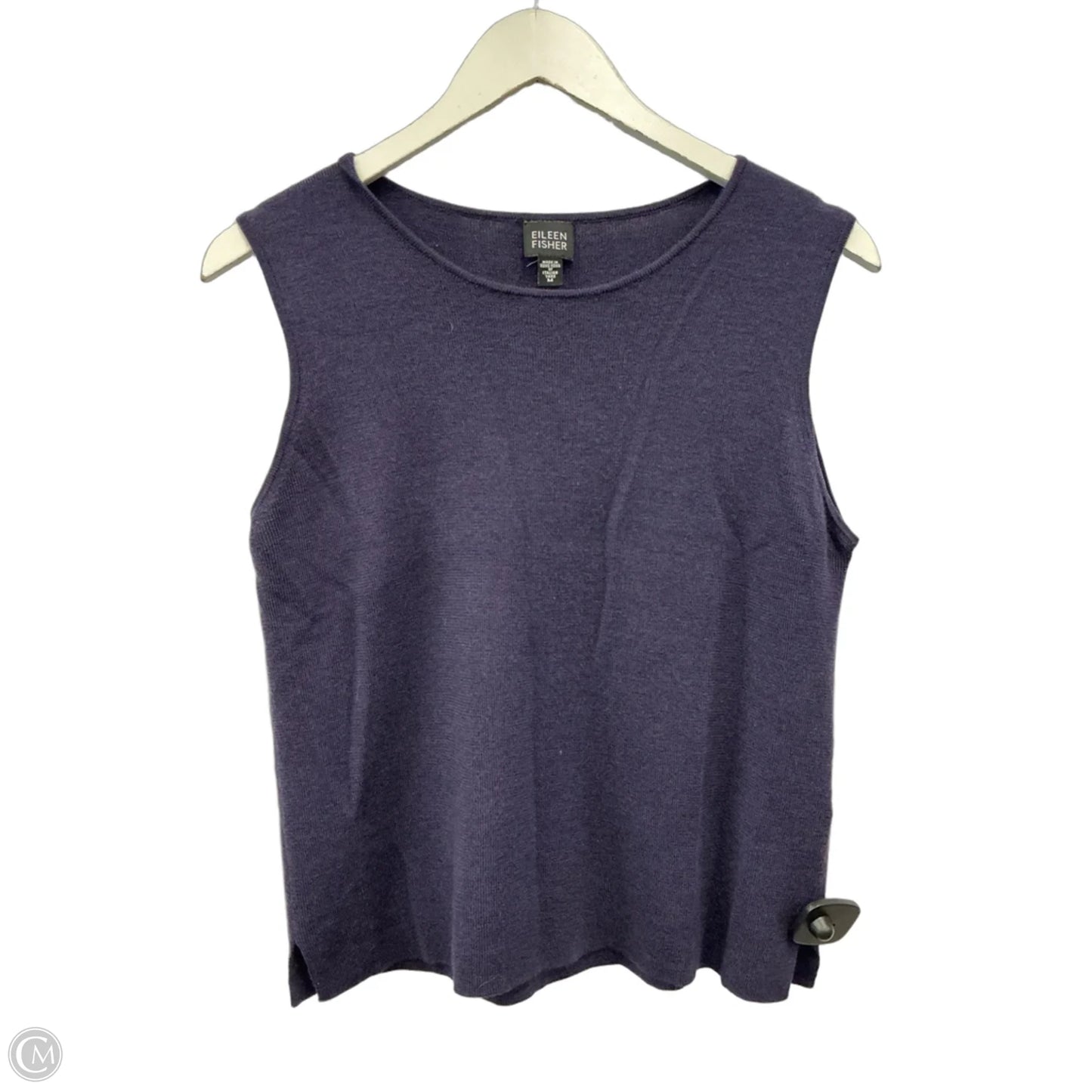Sweater Short Sleeve By Eileen Fisher In Blue, Size: M