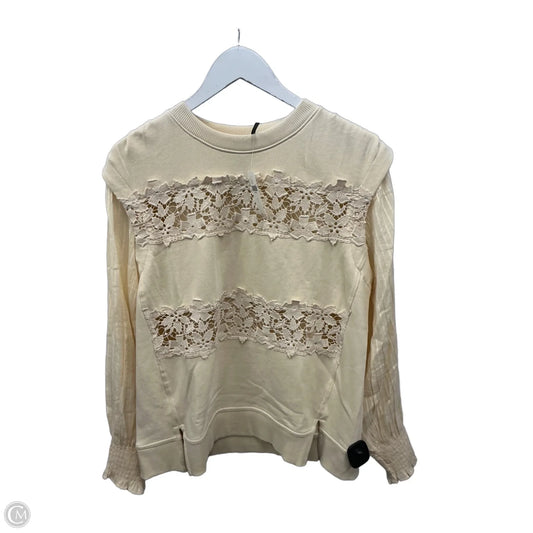 Sweatshirt Collar By Anthropologie In Ivory, Size: S