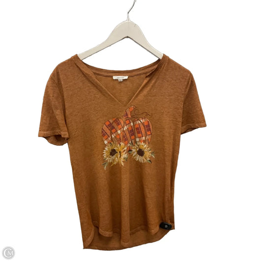 Top Short Sleeve By Maurices In Brown, Size: S