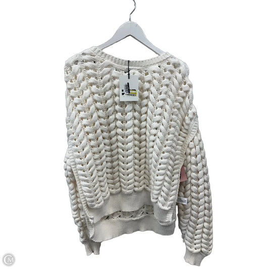 Sweater By Clothes Mentor In Ivory, Size: L