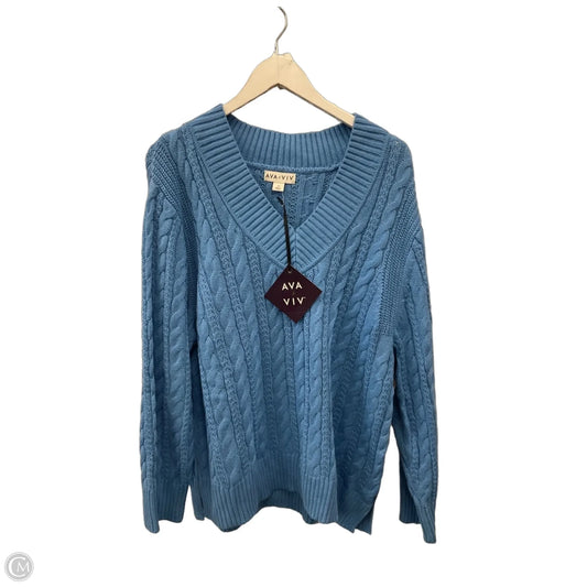 Sweater By Ava & Viv In Blue, Size: 1x