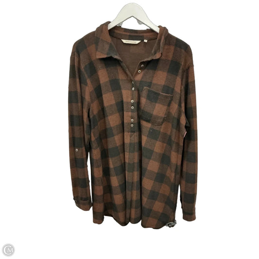 Tunic Long Sleeve By Soft Surroundings In Brown, Size: Xl