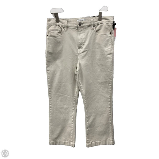 Jeans Cropped By Dkny In Ivory, Size: 12
