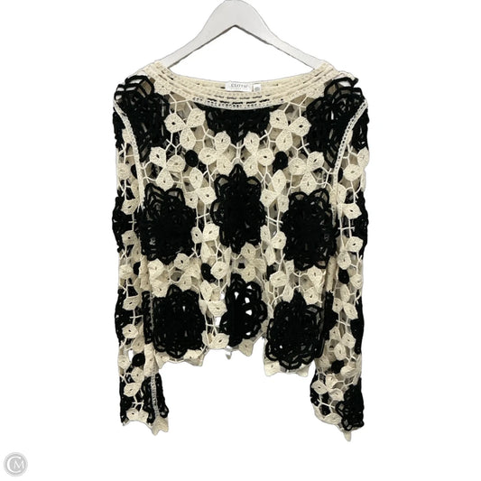 Top Long Sleeve By Clothes Mentor In Black & Cream, Size: L