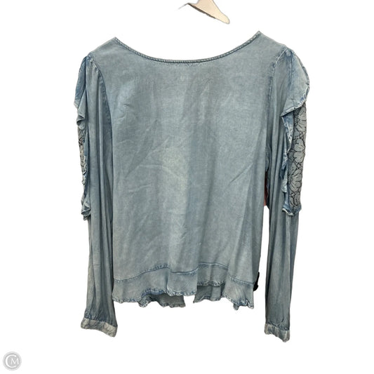 Top Long Sleeve By Style Envy In Blue Denim, Size: L