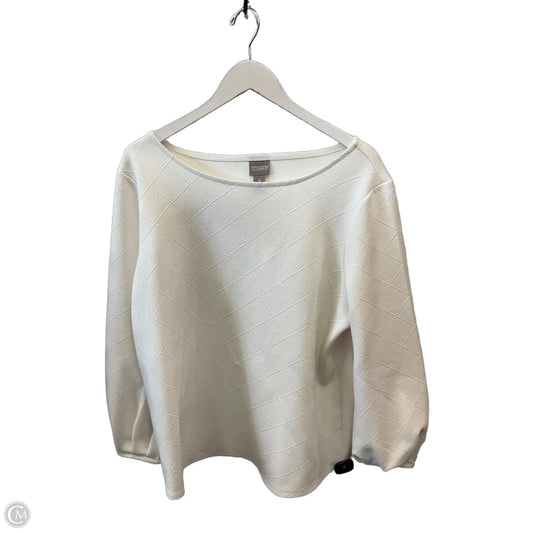 Top Long Sleeve By Chicos In Ivory, Size: Xl