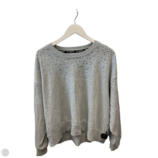Sweatshirt Designer By Karl Lagerfeld In Grey, Size: Xl