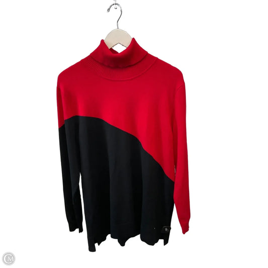 Sweater By Calvin Klein In Black & Red, Size: Xl