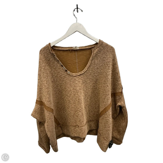 Top Long Sleeve By Pol In Brown, Size: S