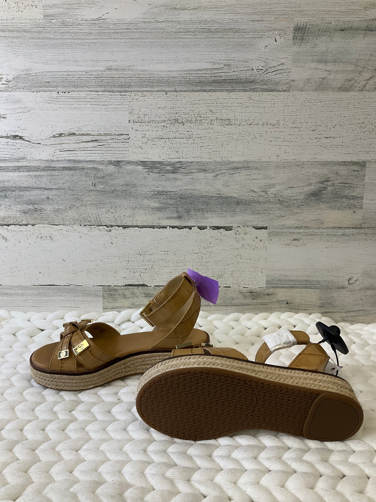 Brown Sandals Heels Platform Michael Kors, Size 6