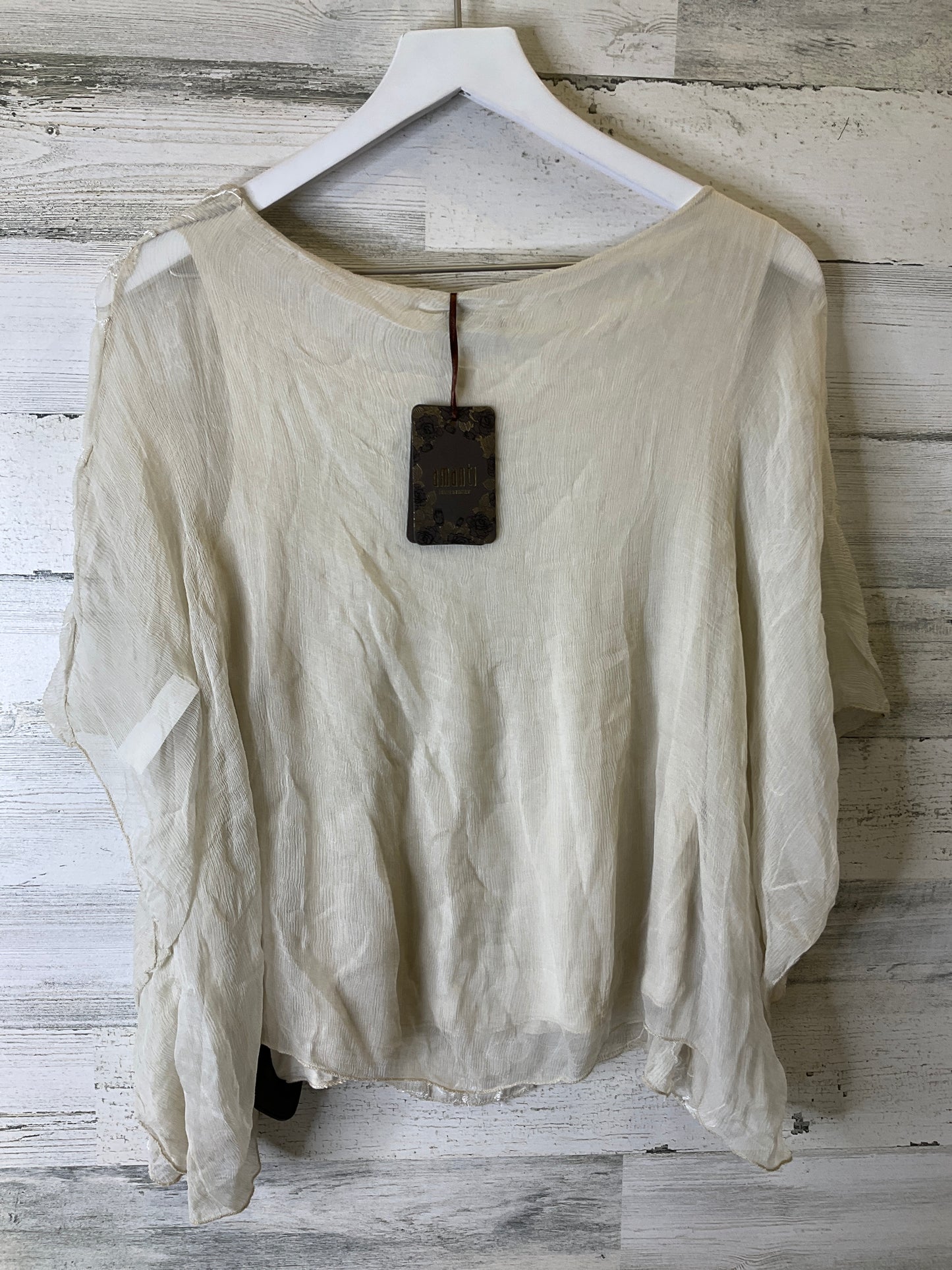 Tan Top Short Sleeve Clothes Mentor, Size M