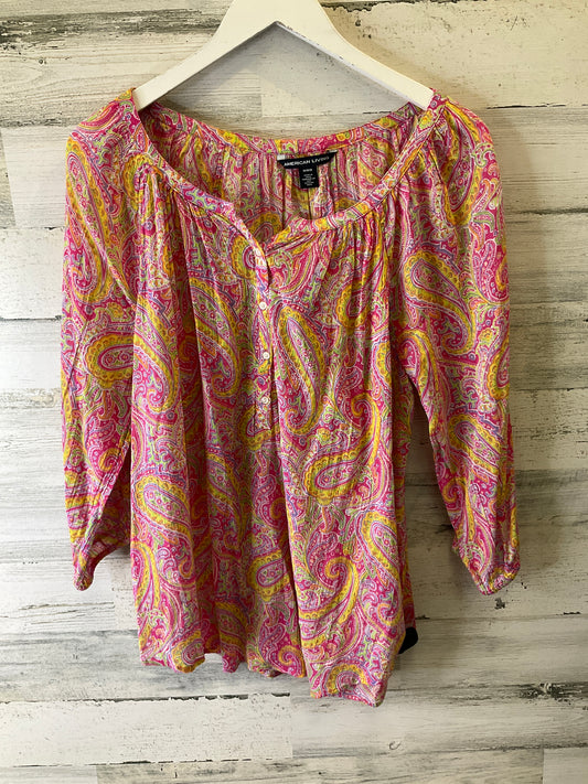 TOP LS AMERICAN LIVING in PINK, Size: M