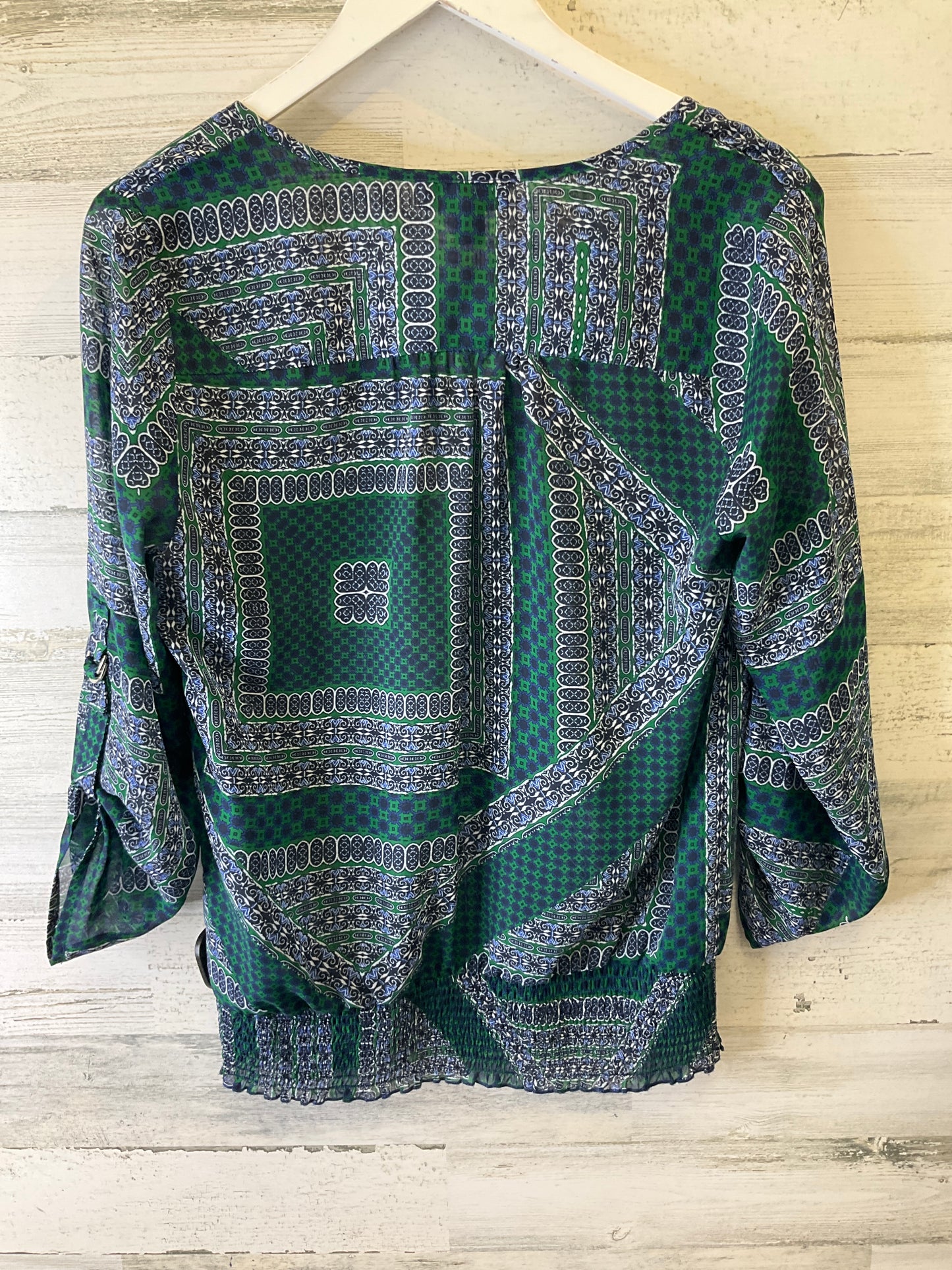 TOP LS AB STUDIO in BLUE & GREEN, Size: M