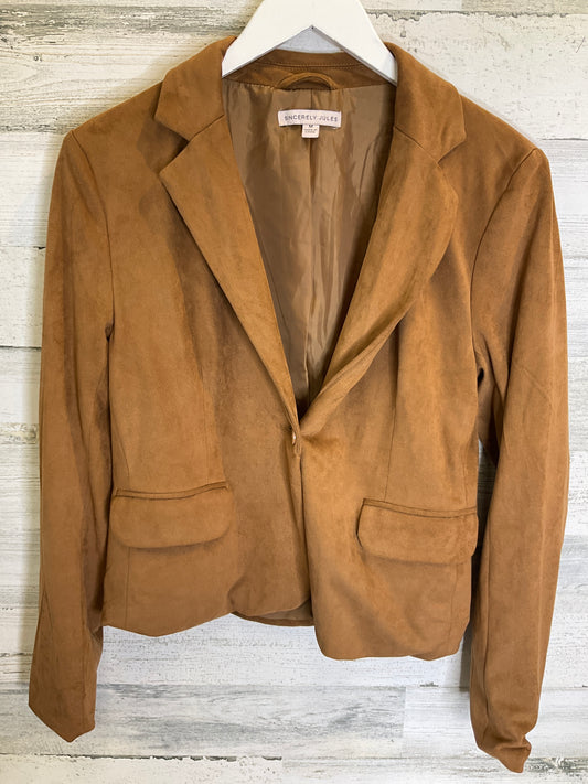 Blazer By Clothes Mentor In Brown, Size: M