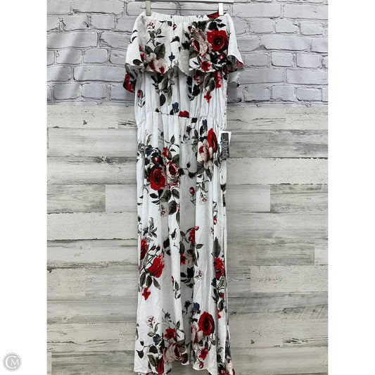 Dress Casual Maxi By J For Justify In Red & White, Size: 2x