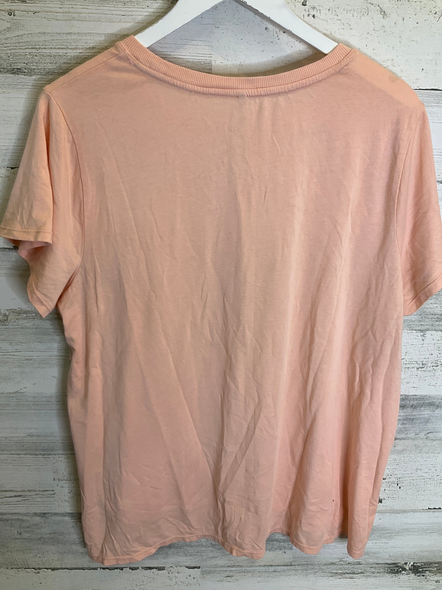 Top Short Sleeve By Calvin Klein In Peach, Size: 1x