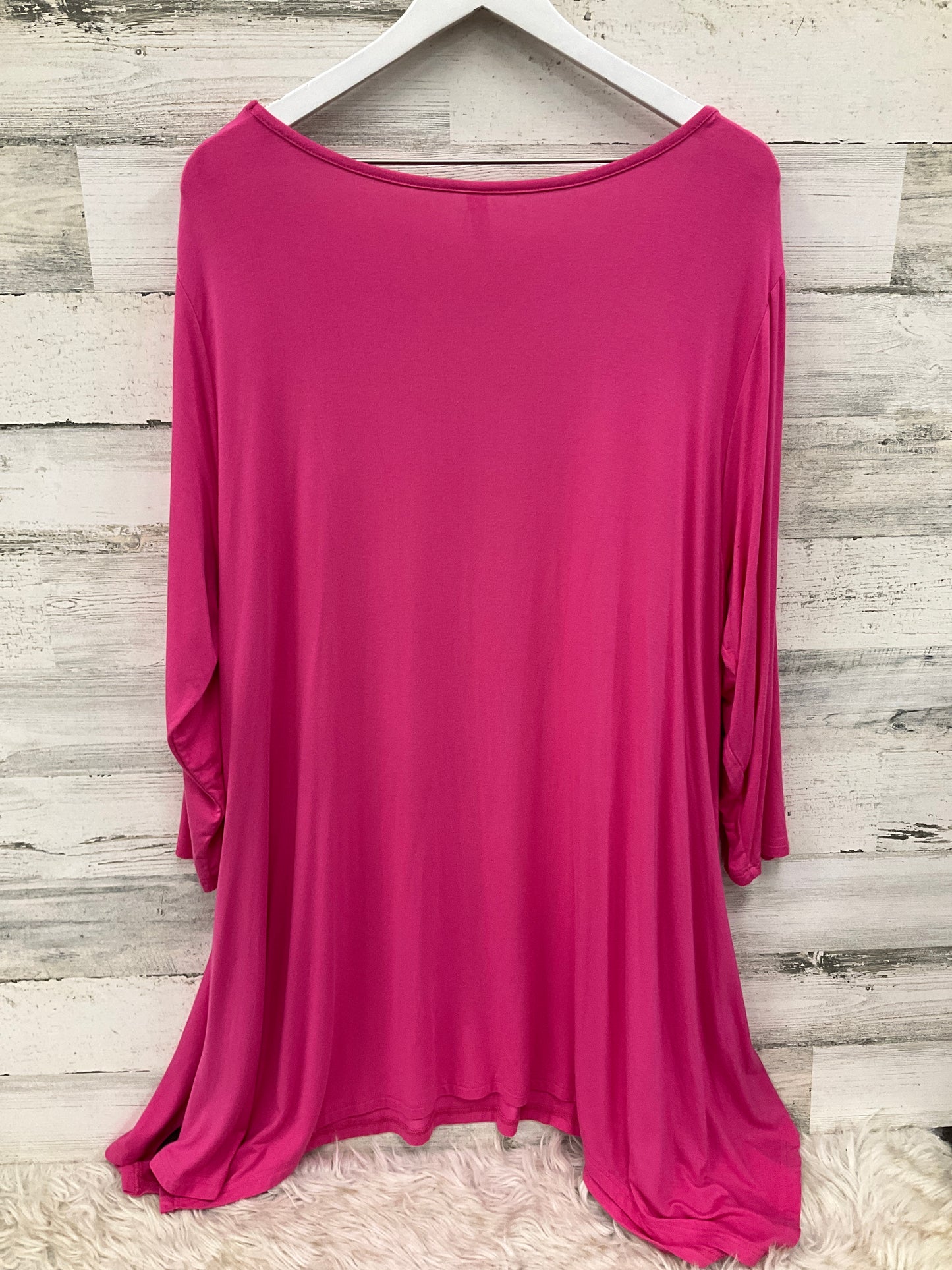 Tunic Long Sleeve By Clothes Mentor In Pink, Size: 3x