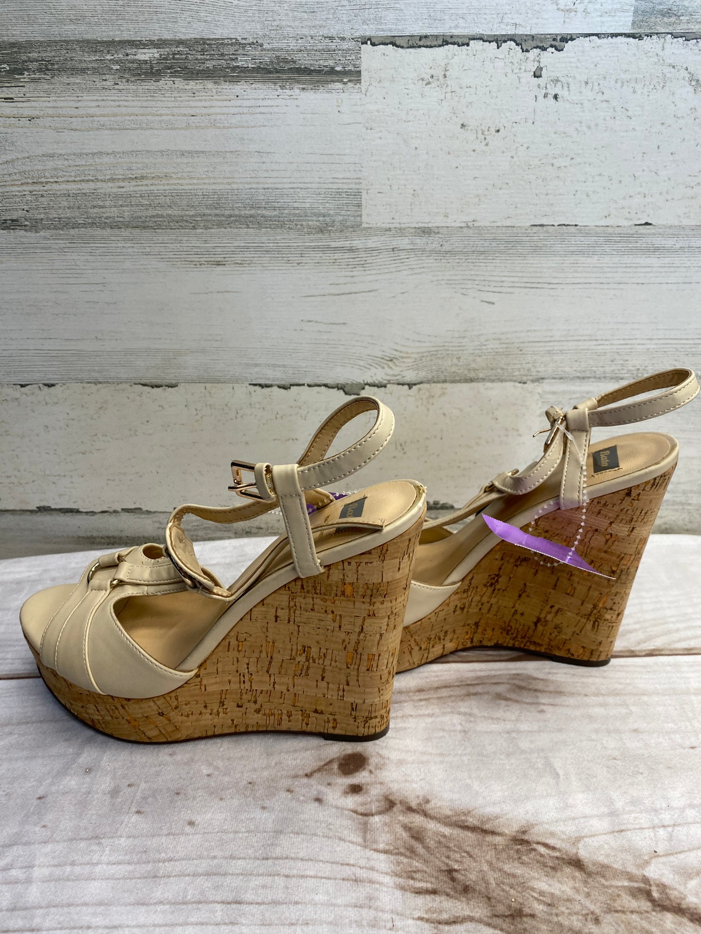 Tan Sandals Heels Wedge Clothes Mentor, Size 8.5