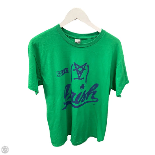 Top Short Sleeve By Gildan In Blue & Green, Size: L