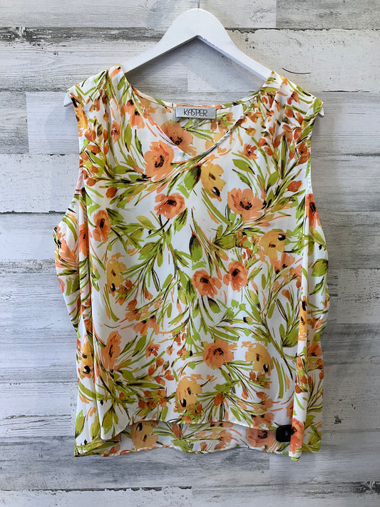 Floral Print Top Sleeveless Kasper, Size Xl