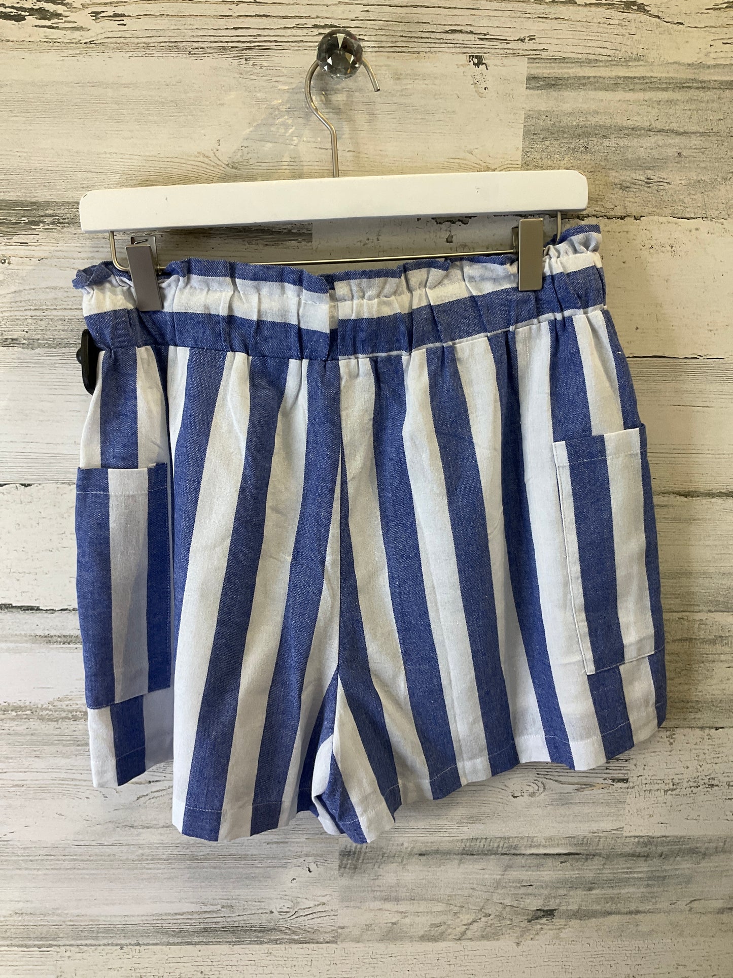 Blue & White Shorts Cotton Bleu, Size 8