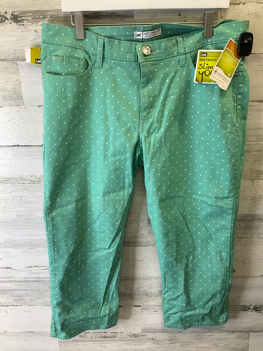 Green Pants Cropped Lee, Size 16