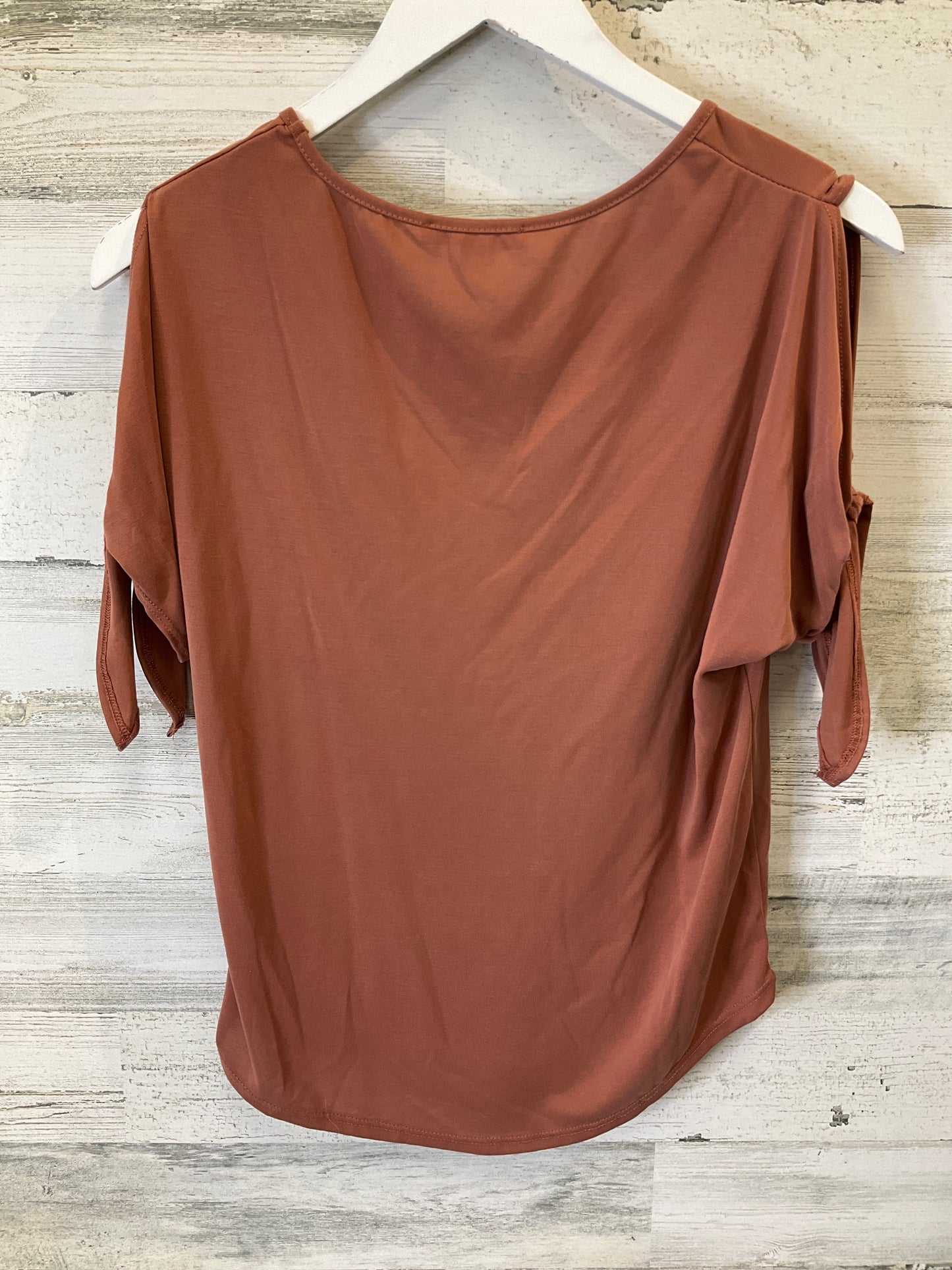 Brown Top Short Sleeve Green Envelope, Size S