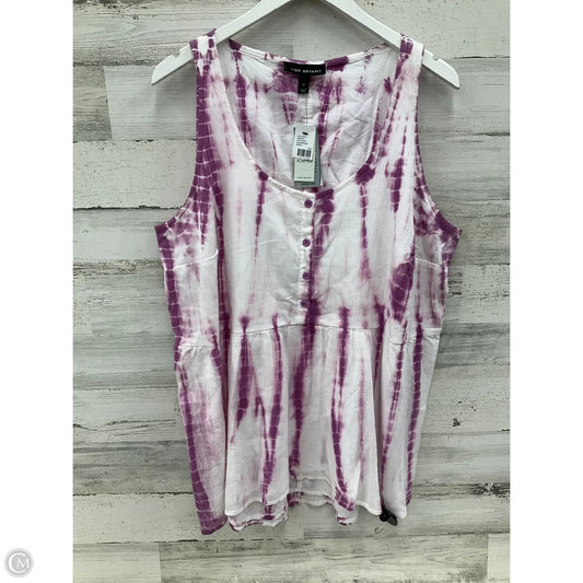 Top Sleeveless By Lane Bryant In Purple & White, Size: 1x