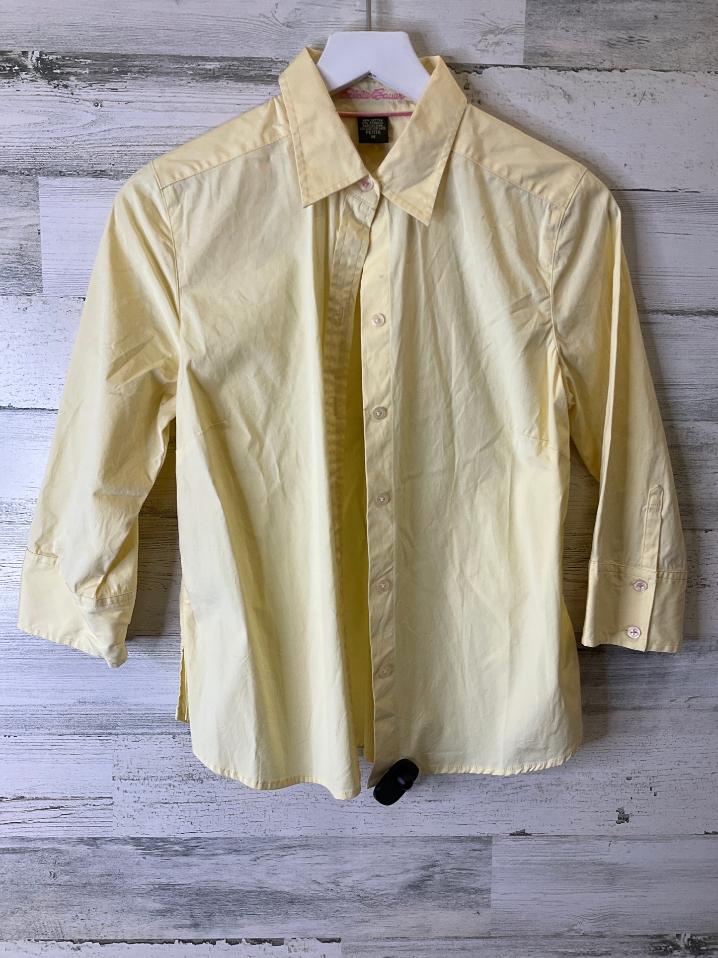 Yellow Top 3/4 Sleeve Eddie Bauer, Size M