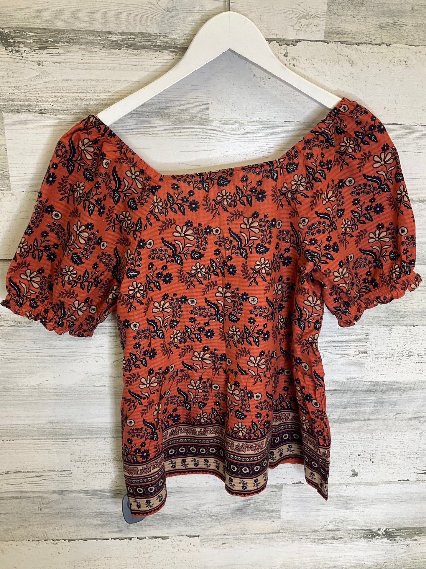 Orange Top Short Sleeve Madewell, Size S