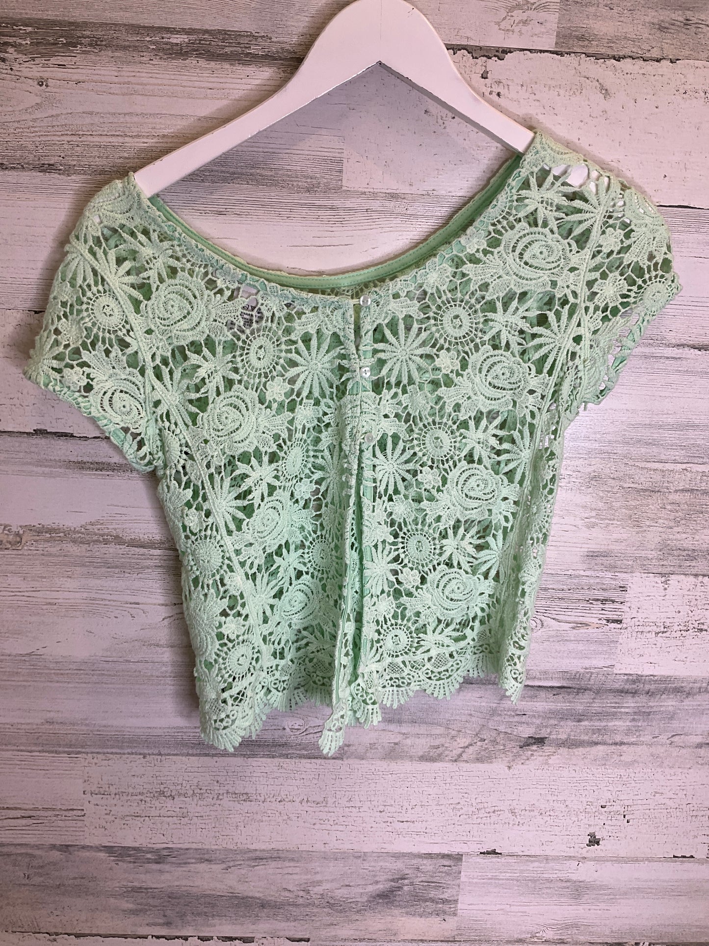 Green Top Short Sleeve American Rag, Size S