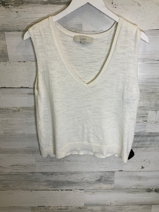 Cream Top Sleeveless Loft, Size S