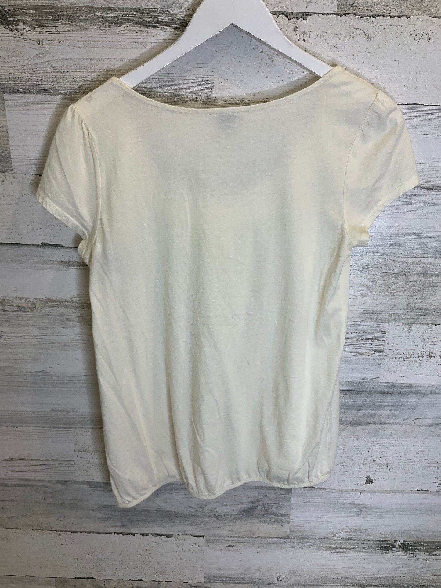 Cream Top Short Sleeve Loft, Size S