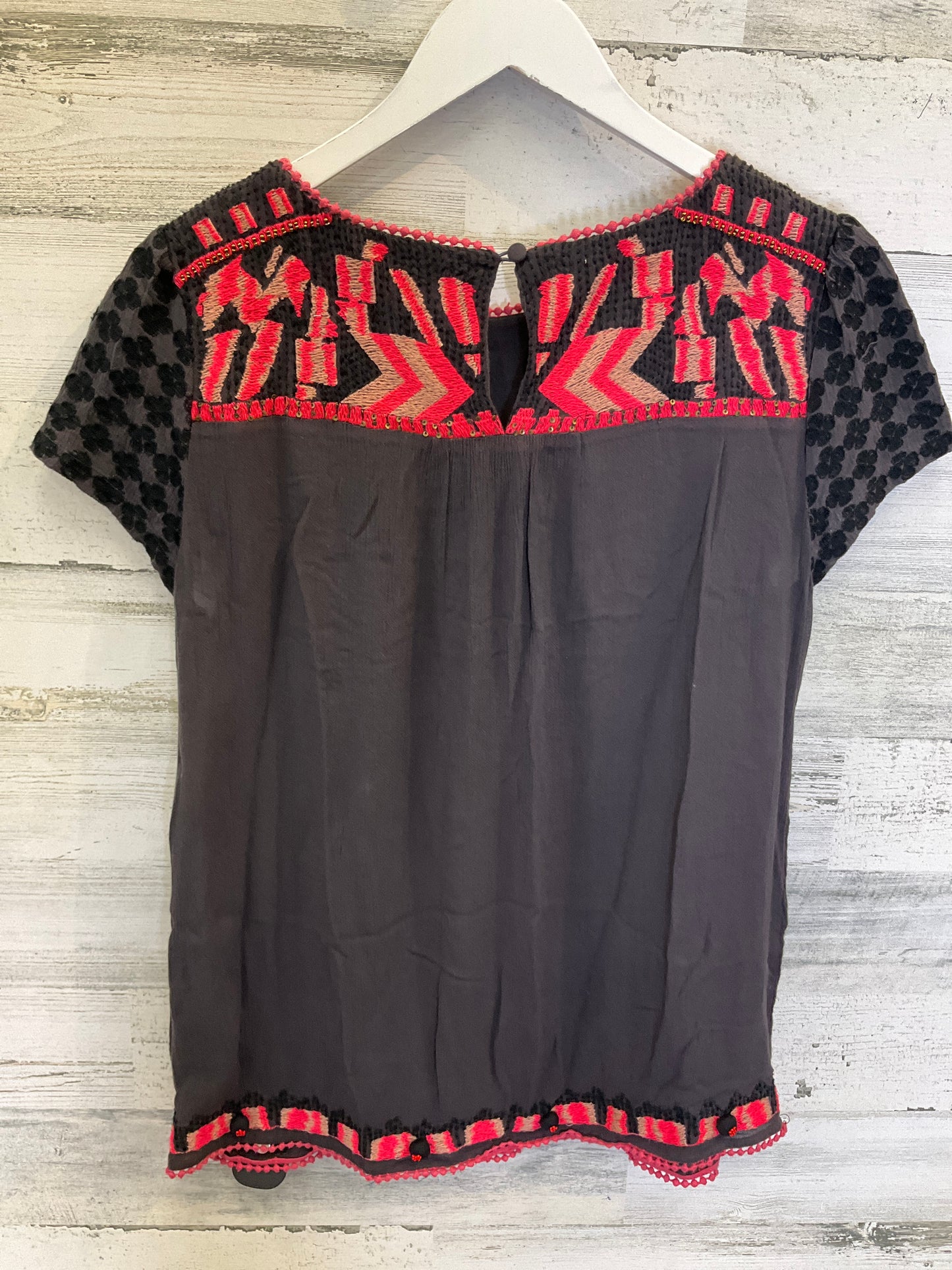 Brown & Pink Top Short Sleeve Hd In Paris, Size S