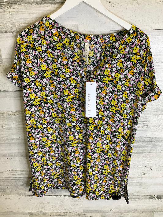 Black & Yellow Top Short Sleeve Clothes Mentor, Size 2x