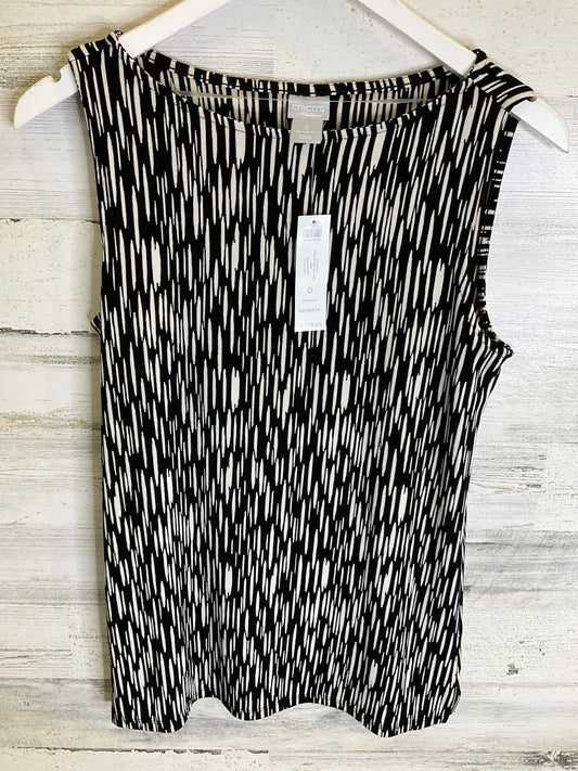 Black & White Top Sleeveless Chicos, Size S