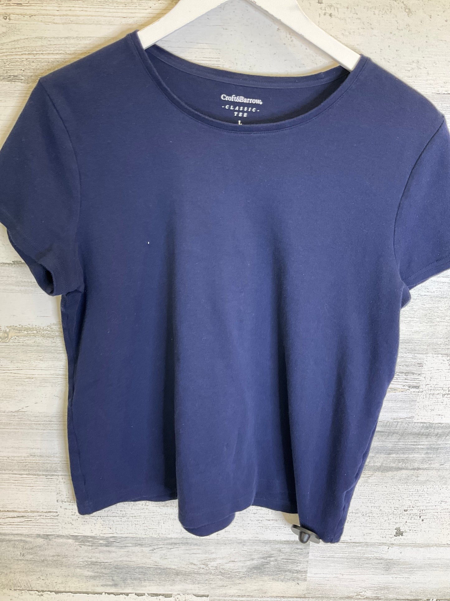 Blue Top Short Sleeve Basic Croft And Barrow, Size L