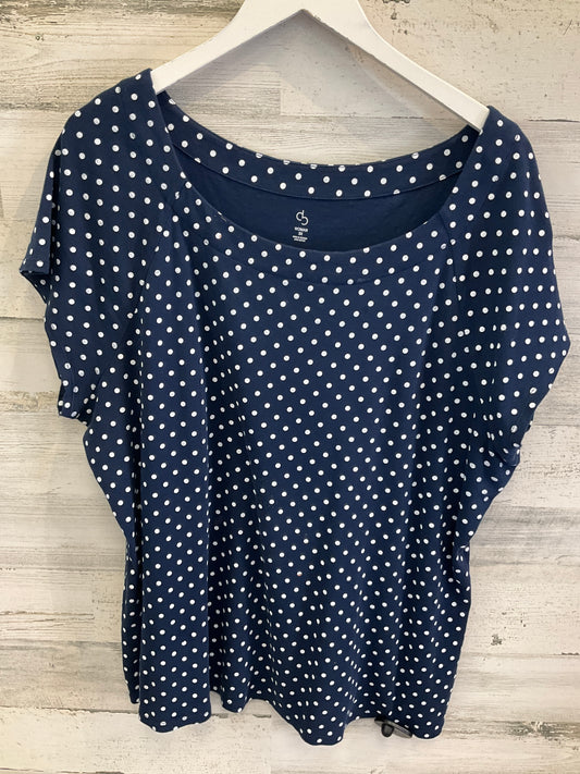 Top Short Sleeve By Clothes Mentor In Blue & White, Size: 3x