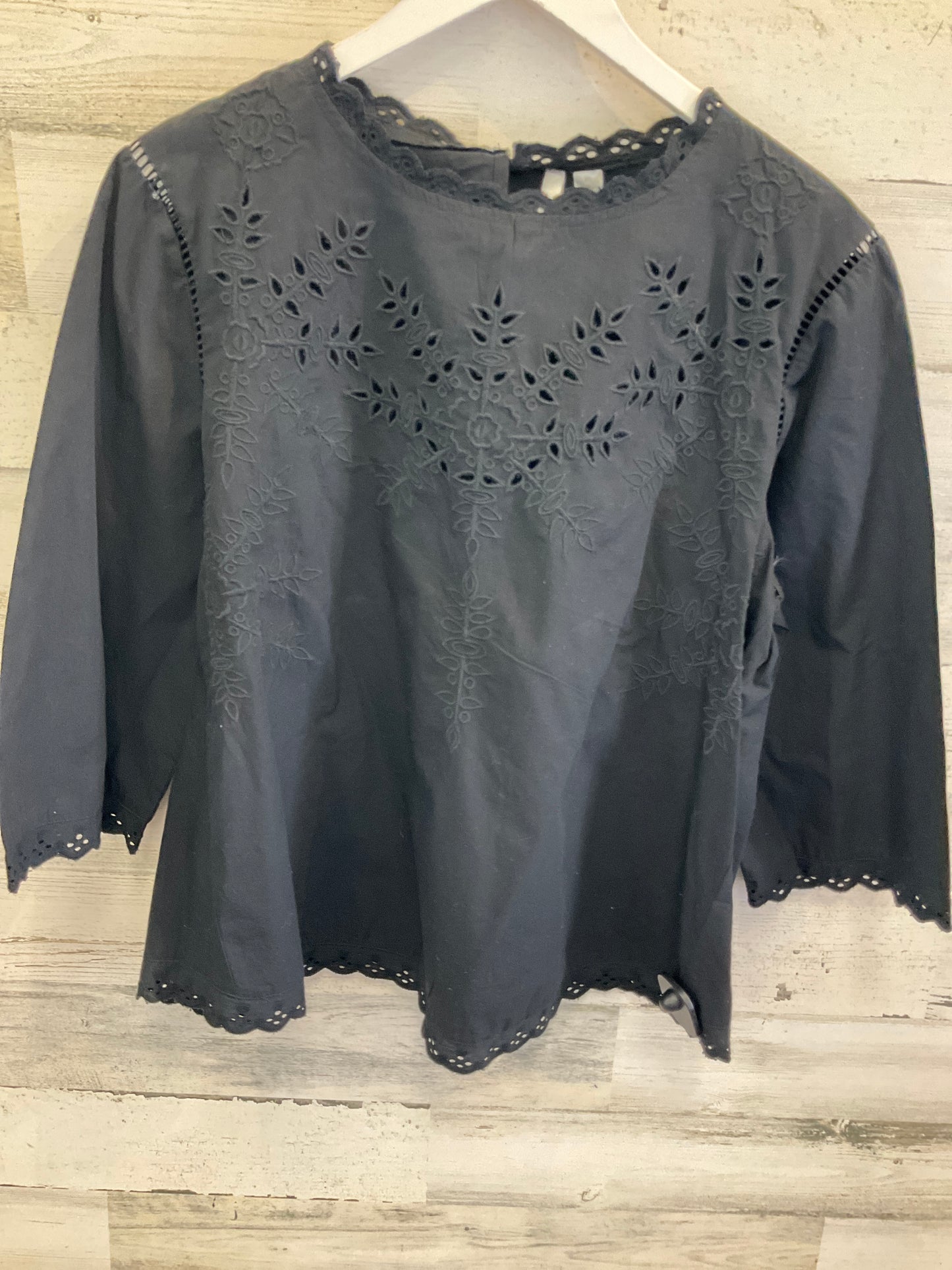 Top 3/4 Sleeve By Lc Lauren Conrad In Black, Size: Xl