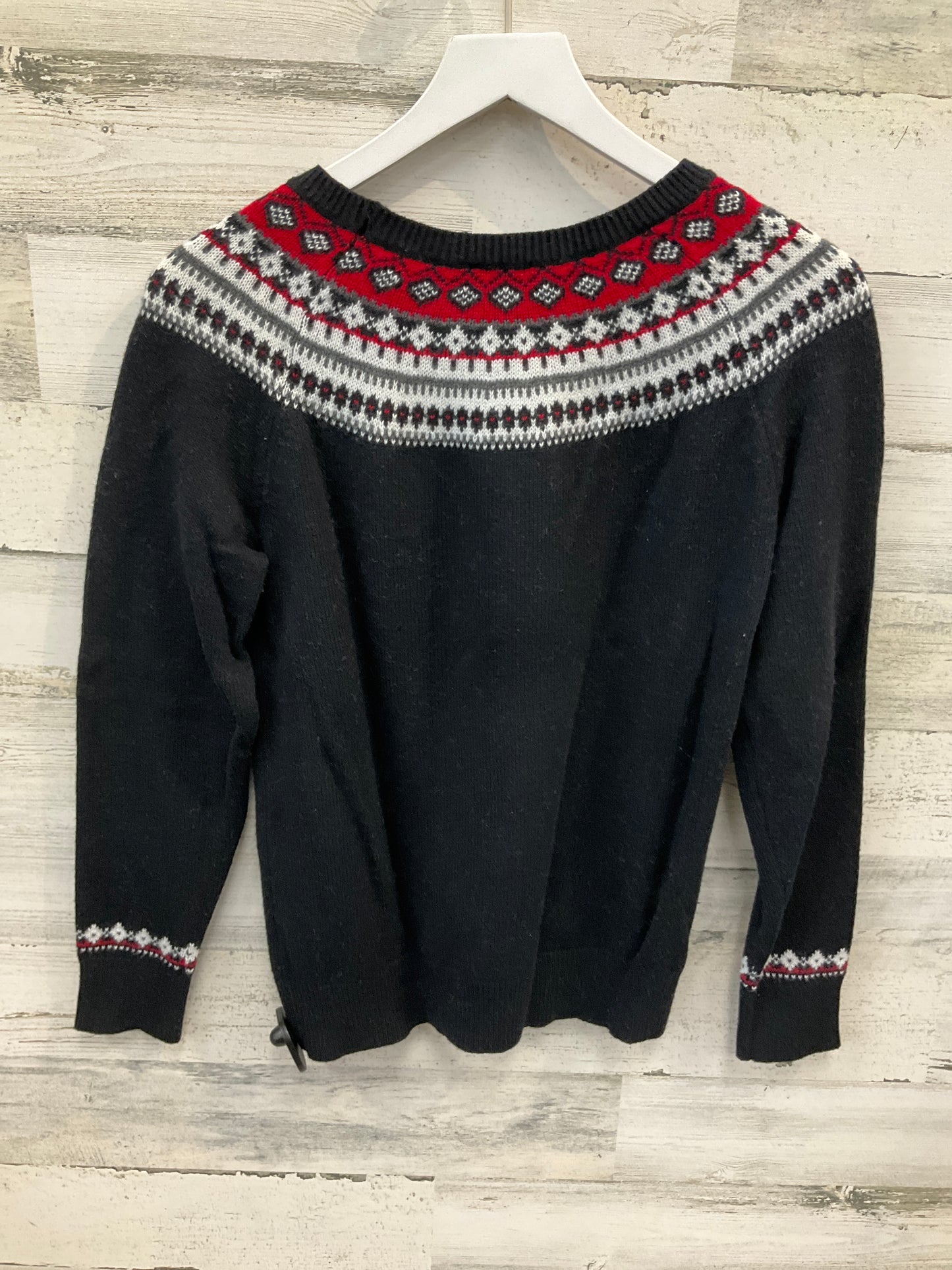 Sweater By Talbots In Black & Red, Size: M