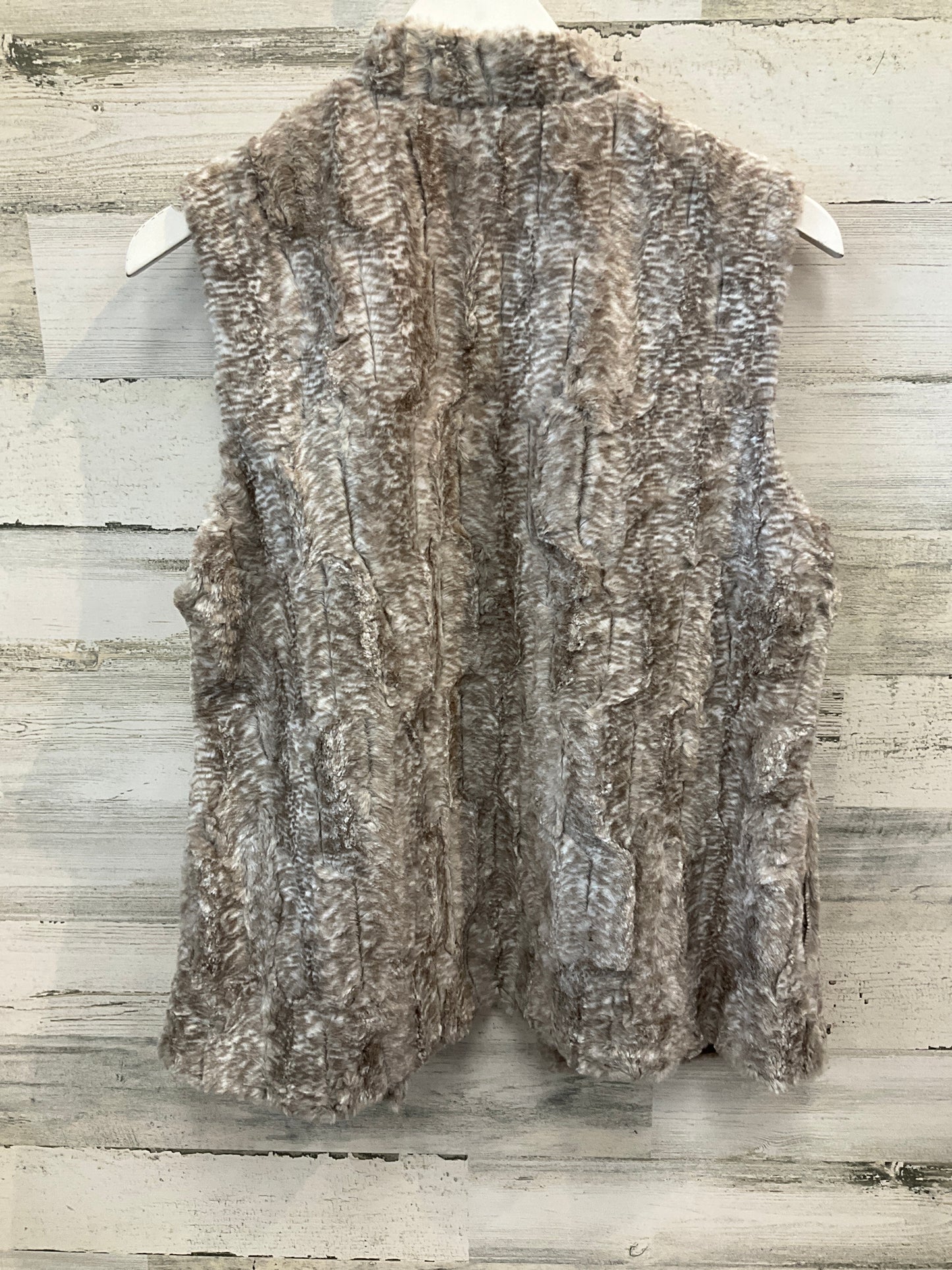 Vest Faux Fur & Sherpa By Chicos In Beige, Size: M