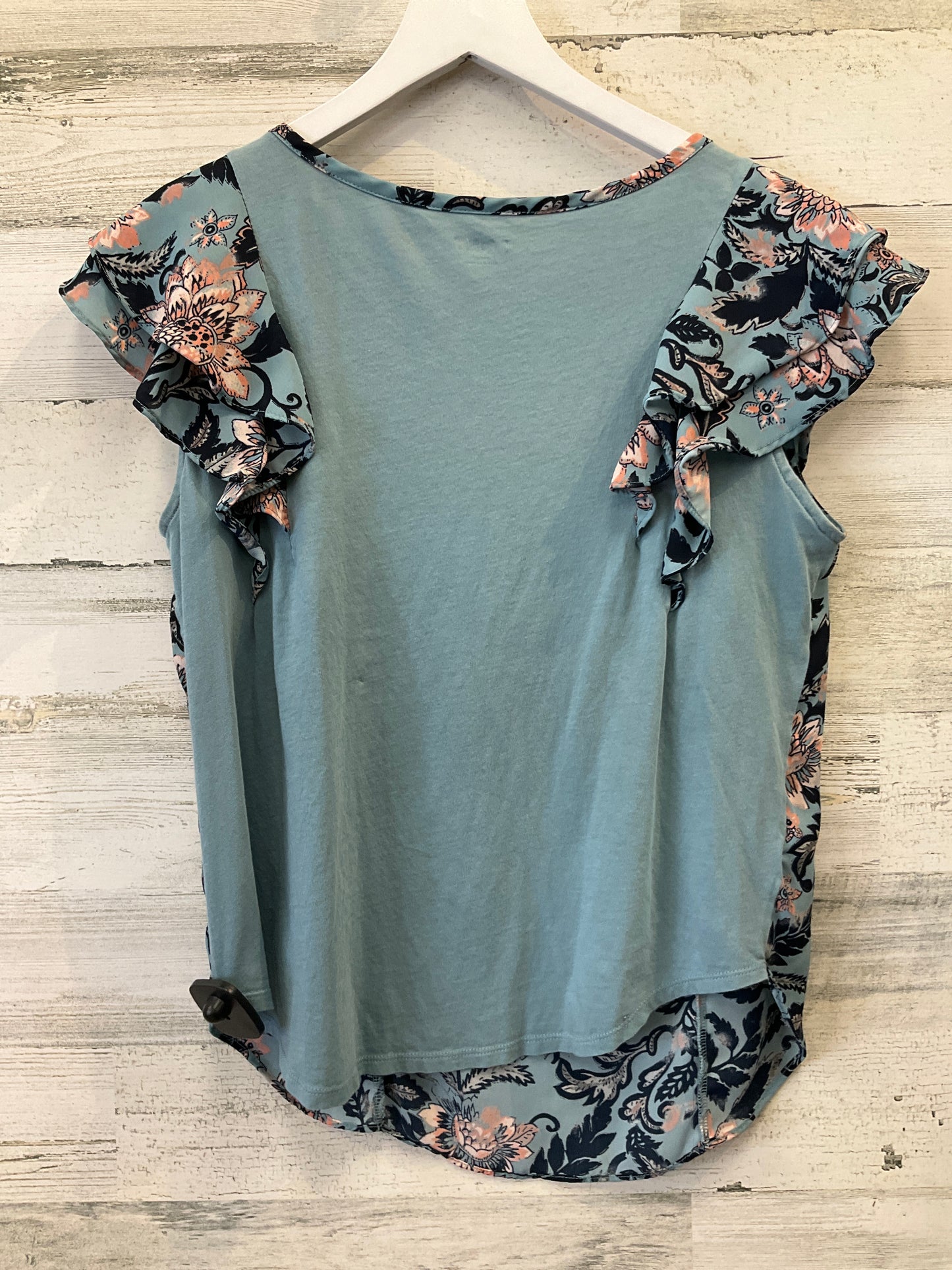 Floral Print Top Short Sleeve Loft, Size S