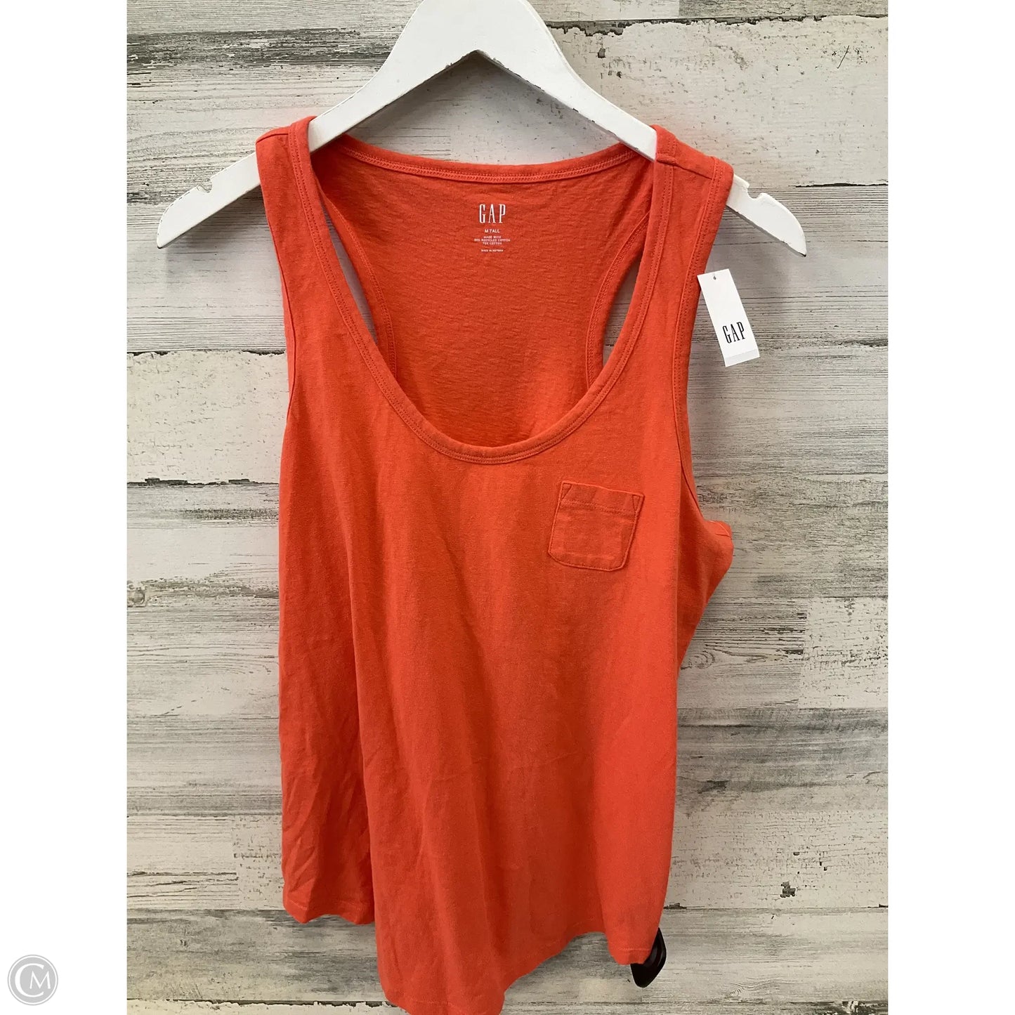 Top Sleeveless Basic By Gap In Orange, Size: M