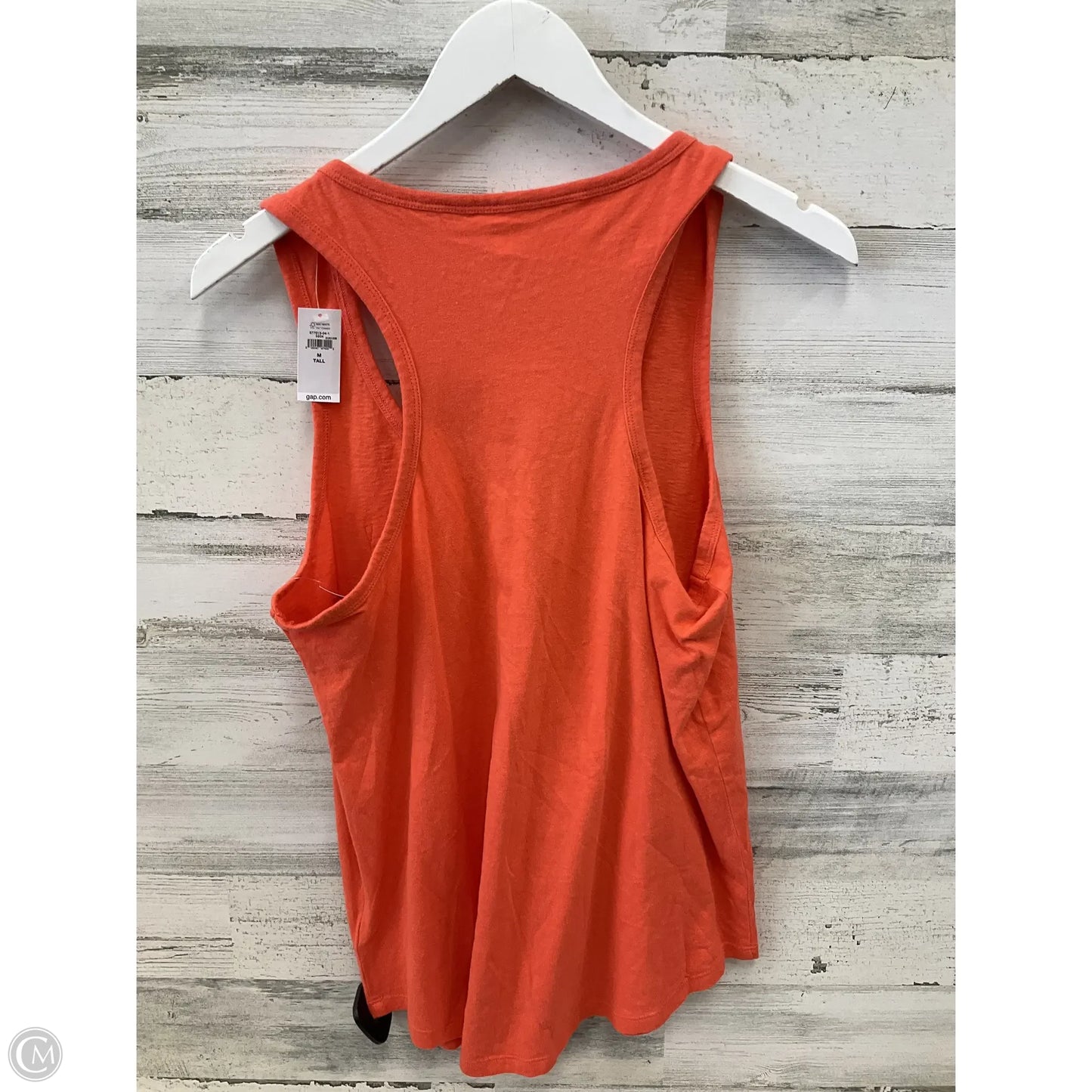 Top Sleeveless Basic By Gap In Orange, Size: M