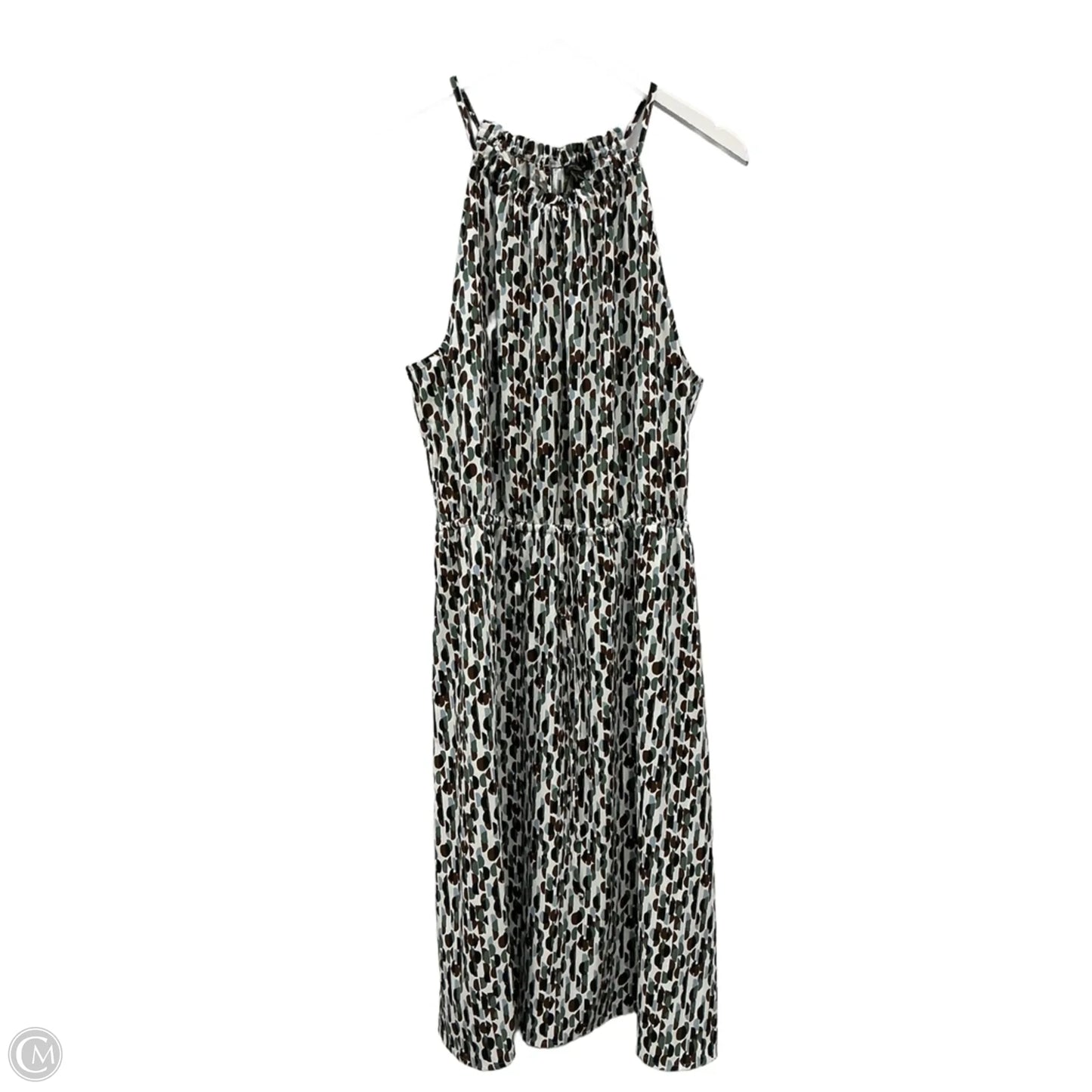 Dress Casual Midi By Ann Taylor In Brown & Green, Size: Xl