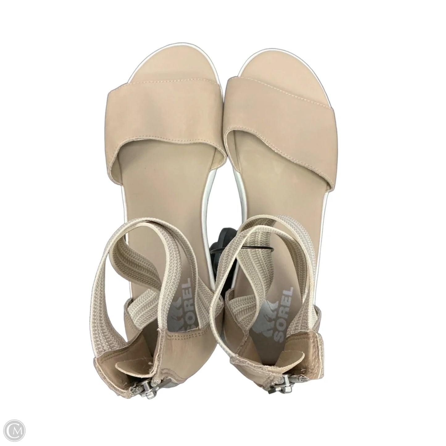 Sandals Heels Platform By Sorel In Taupe, Size: 12