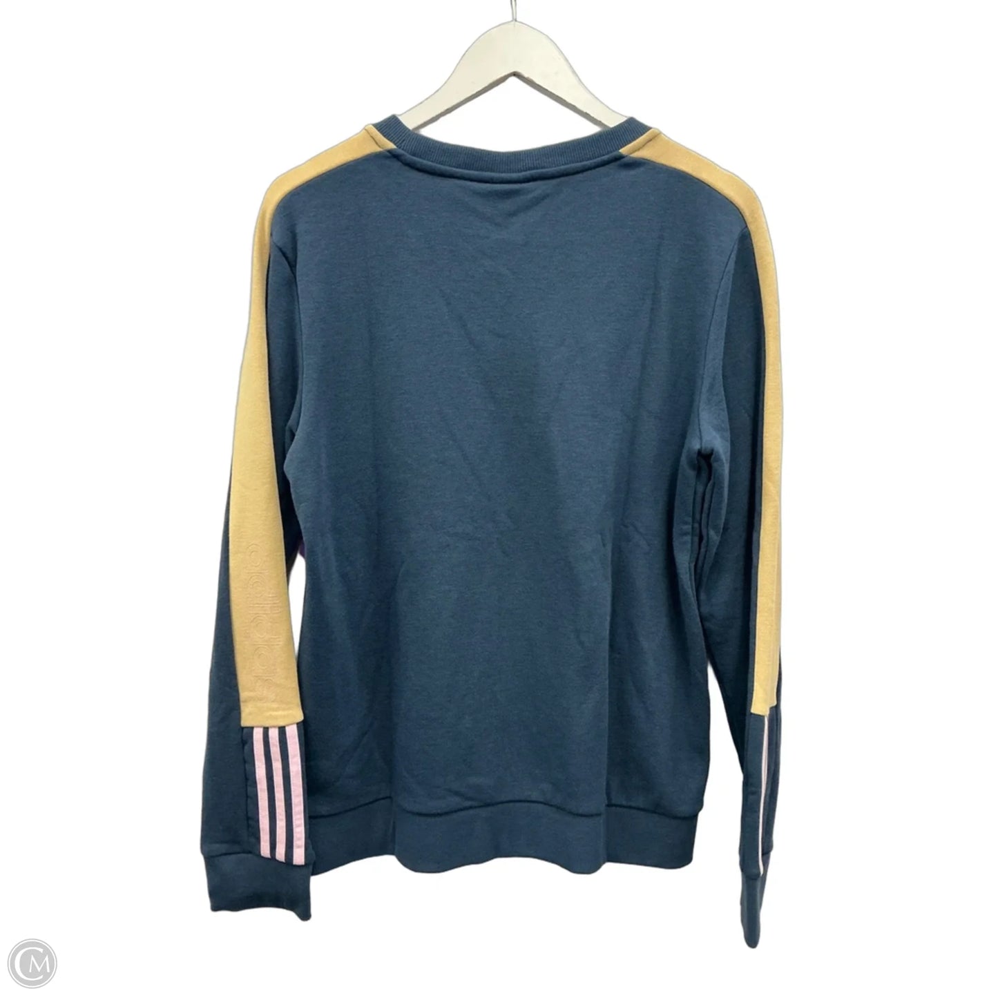 Athletic Sweatshirt Crewneck By Adidas In Blue & Tan, Size: L