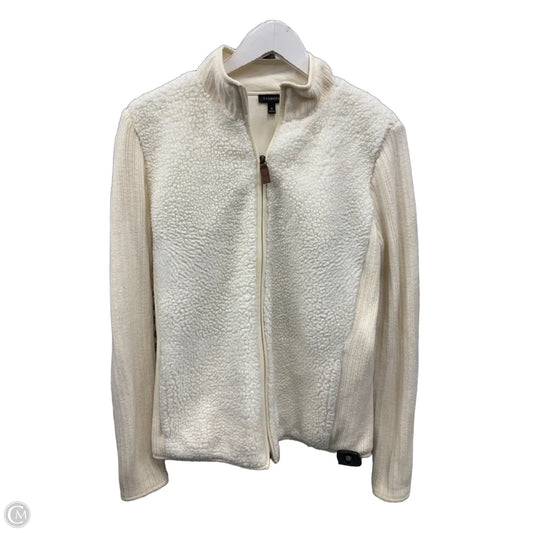 Jacket Fleece By Talbots In Cream, Size: M