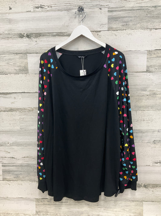 Tunic 3/4 Sleeve By Clothes Mentor In Black, Size: 30